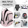thumbnail image 4 of Yspwyqan Cat Paw Print Backpack Set With Lunch Box Pencil Case Girls, 4Pcs 17 Inch Fits 15.6 Laptop Bookbag Large Capacity Adjustable Straps Multi-Pocket Bags for School, 4 of 7