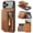 Brown, variant on TECH CIRCLE For iPhone 7/8/SE (2nd/3rd Gen) Magnetic MagSafe-Compatible PU Leather Back Cover Case with Removable Magnetic Phone Wallet, Multiple Card Slots, Protective, Lightweight, Blue