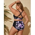 thumbnail image 3 of Set de bikini Hanna Nikole para mujer, talla grande, color morado, 3 of 6