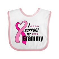 Inktastic Breast Cancer Awareness I Support My Grammy with Pink Ribbon Boys or Girls Baby Bib