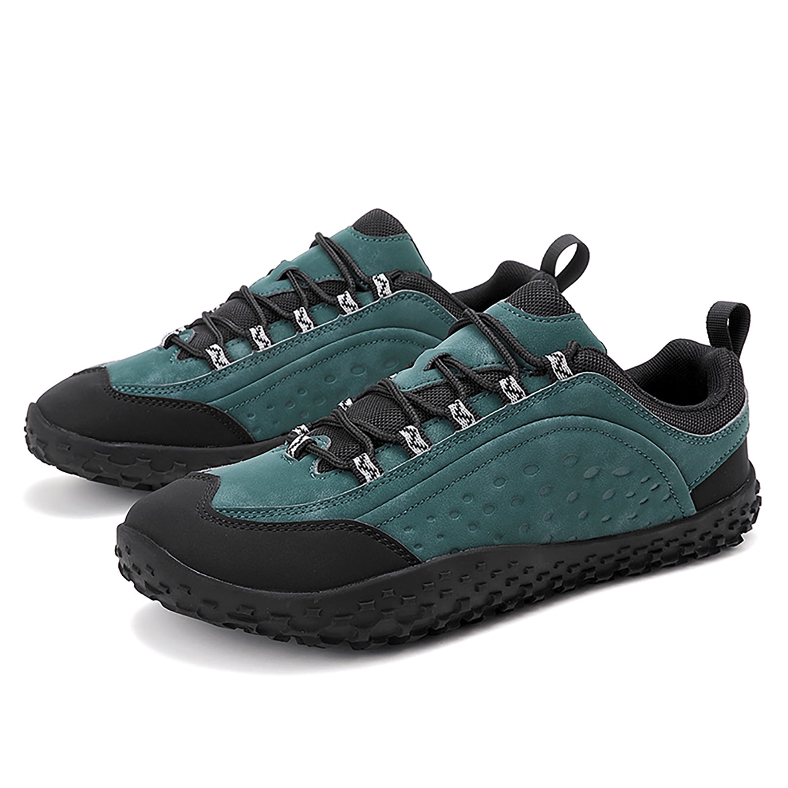 Rokment Womens Mens Barefoot Hiking Shoes 2026 Spring Fall Fashion Casual Color Block Outdoor Sports Trekking Flat Waterproof Wide Toe Low Top Construction Walking Sneakers Green Size 11.5