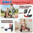 thumbnail image 3 of JoyStone 2-in-1 Toddler Tricycle for Ages 1-4 Years, Kids Trike Toddler Bike with Removable Push Handle, Adjustable Seat & Basket, Red, 3 of 8