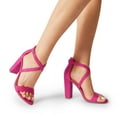 thumbnail image 5 of DREAM PAIRS 4 inch High Heels for Women Chunky Block Cross Strap Open Toe Dress Sandals for Wedding Bridal Evening Homecoming Prom, 5 of 6