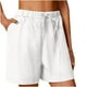thumbnail image 2 of Karight Linen Shorts for Women High Waisted Lightweight Casual Summer Drawstring Short Pants Beach Vacation Outfit W Pockets, 2 of 7