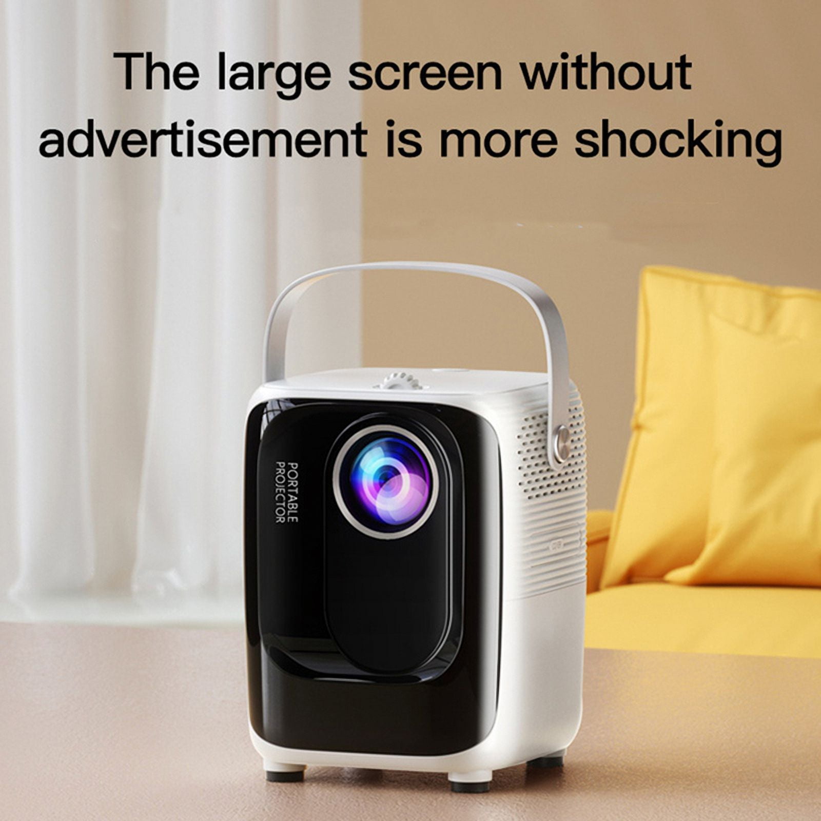 S10 1080P Mini Projector Bluetooth-Compatible Android Portable Projector 5G Wifi Home Theater White US PLUG