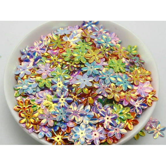 U8MO 1000 Mixed Color 6-Petal Flower Loose Shimmer Sequins Paillettes 14mm sewing Wed