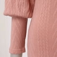 thumbnail image 4 of Aayomet Womens Sweater Dresses for Women Crewneck Puff Sleeves Fall Winter Lightweight Knit Mini Dress (Pink, XL), 4 of 5