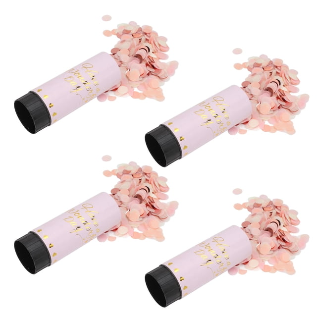 Handheld Confetti Cannon, LightweightPortable Handheld Plastic Paper Confetti Poppers Ease Of Use Add Happy Ambience 8Pcs For Weddings Pink