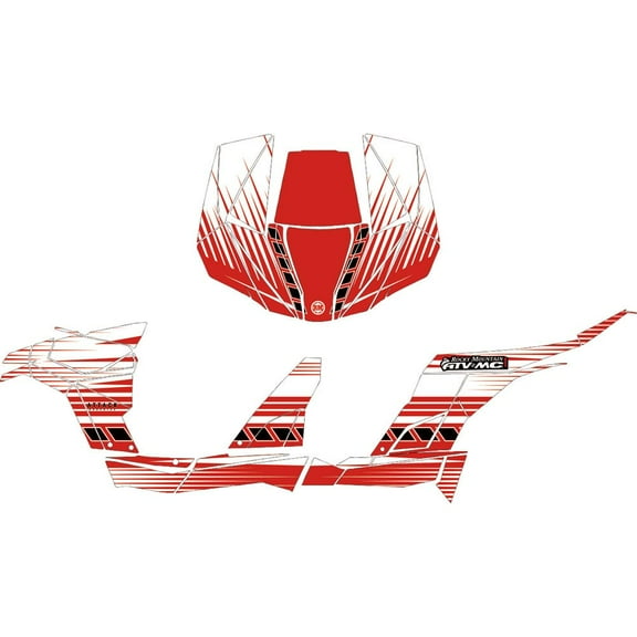 Attack Graphics Brute Complete UTV Graphics Kit White/Red/Black for Can-Am Maverick 1000R 2018