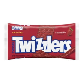 TWIZZLERS, Twists Strawberry Flavored Chewy Candy, Low Fat, 16 oz, Bag