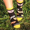 thumbnail image 2 of Masquerade Mask Socks with Orange Trim (Ages 3-7), 2 of 3