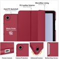 thumbnail image 3 of KOMI Étui pour Galaxy Tab A9+/A9 Plus 11 Pouces 2023, Support Mince, Couverture Intelligente Protectrice avec Étui Arrière Rigide en PC Translucide pour Tablette Tab A9 Plus (SM-X210/X216/X218), Réveil/sommeil Automatique, Rouge Vin, 3 of 5