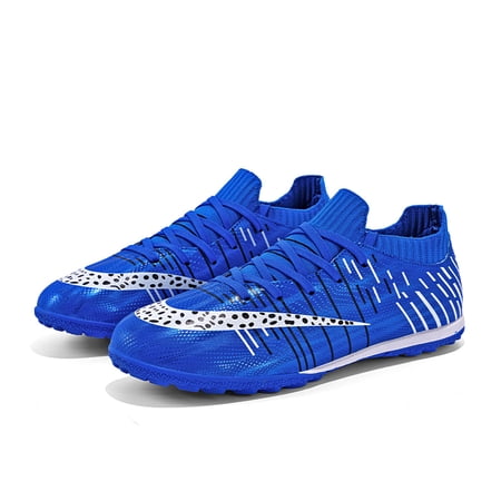 CERYTHRINA Men’s Soccer Cleats Low-Top Outdoor Athletic Shoes Football Competition Sneaker Blue 43