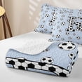 thumbnail image 4 of meiyoeat Cartoon Honeycomb R Letter Twin Quilt Set for Boys, Cute Football Lover Twin Coverlet Set, 2pcs, 1 Comforter and 1 Pillowcase, 4 of 7
