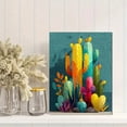 thumbnail image 2 of Botanical Desert Cactus Canvas Print, Retro Mexican Art with Disco Ball, Eclectic Plant Wall Decor, 2 of 8