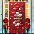 thumbnail image 4 of Fmbmuo Machine Washable Door Covers Decorative Red Heart-Shaped Balloon 71x35 Inch Valentine's Day Decoration, Soft Vintage Seasonal Home Decor Party Backdrop for Interior Doors, 4 of 5