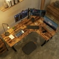 thumbnail image 6 of DESINO 63x48 Inch Triple Motor L Shaped Standing Desk Reversible, Electric Height Adjustable Corner Stand up Desk, Sit Stand Desk Computer Workstation, Black Frame/Rustic Brown Top, 6 of 9