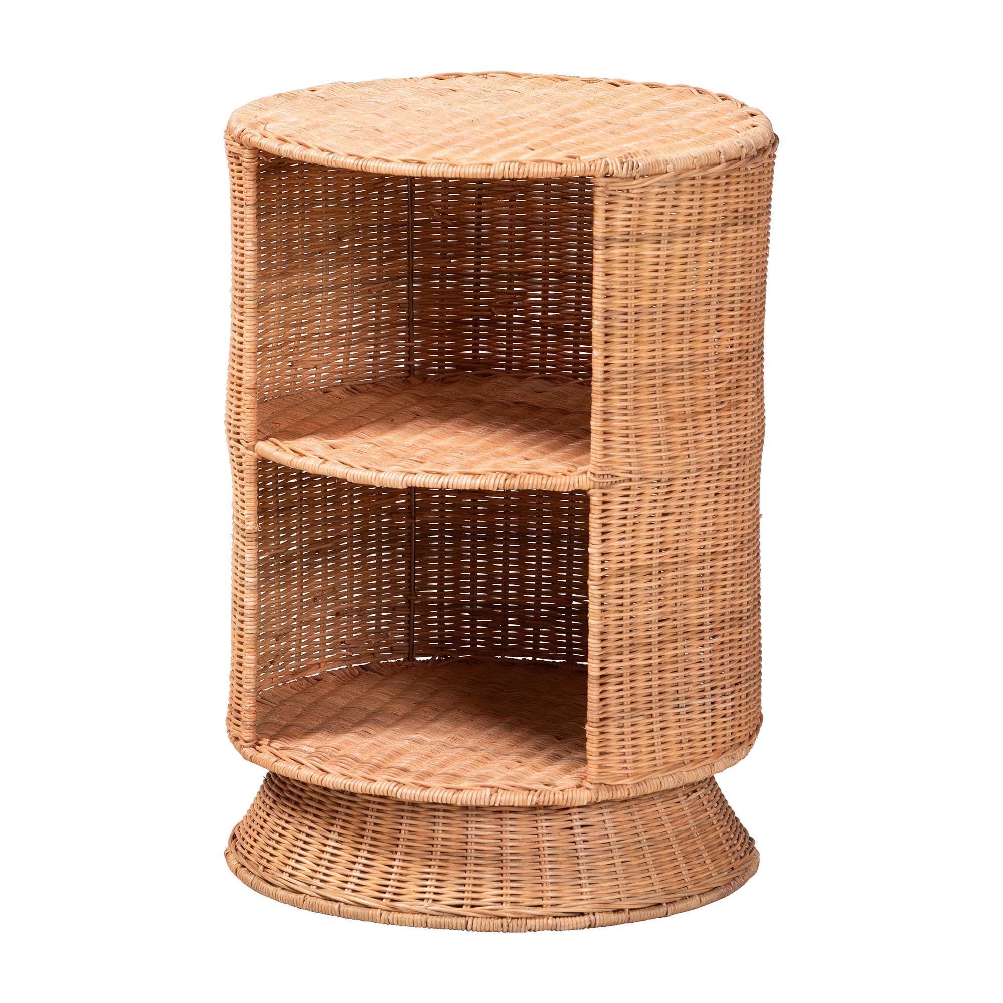 bali & pari Dorielle Boho End Table, 2-Tier, Light Honey