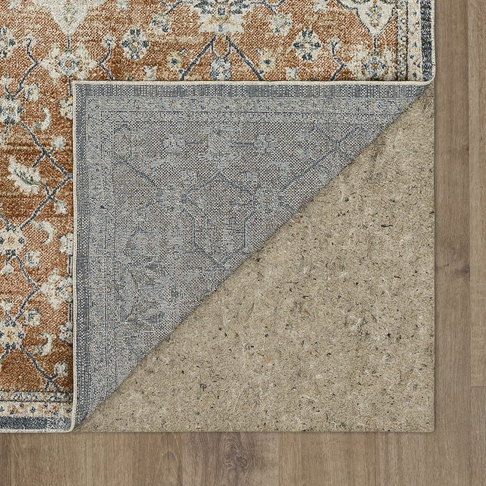 Mohawk Home Arete Floral Indoor Polyester Runner Rug, Dark Orange, 2' x 8'