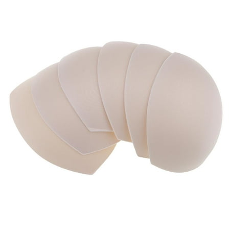 

3 Pairs Sponge Soft Bra Cups Inserts Bra Pads for Sports Swimsuit Push Up - Beige as described Nude