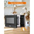 thumbnail image 5 of COMMERCIAL CHEF Microondas de 1.3 pies cúbicos con 10 niveles de potencia, microondas con cerradura de puerta con botón, microondas de encimera de 1000 W con temporizador y controles digitales, negro, 5 of 5