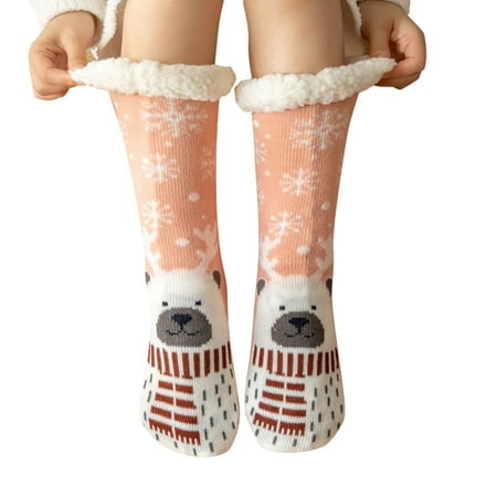 

No Peel Socks Women s Winter Warm Cozy Fuzzy Fleece Slipper Socks Christmas Gift Men Polyester Socks