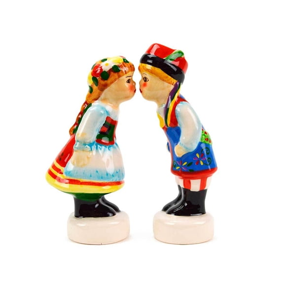 Oktoberfest Haus Multicolor Ceramic Standing Polish Boy & Girl Salt and Pepper Set