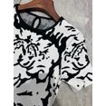 thumbnail image 4 of White Jacquard Leopard Pattern Mid length Skirt Pullover Large Swing Knitted Dress, 4 of 6