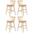 thumbnail image 2 of EYYTHUNG Wood Bar Stool Set of 4, 24-Inch Farmhouse Counter Height Stool Chairs with Ergonomic Curved Back & Solid Wood Legs, Rustic Kitchen Bar Chair, Natural Oak, 2 of 8