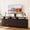 Dark brown, variant on GUNAITO TV Stand with Adjustable Mount for TV up to 75", Big TV Stand for Living Room with 7 Fabric Drawers , Black