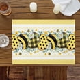 thumbnail image 4 of Pastoral Bee Daisy Flower Placemats Set of 4,Wipeable Washable Table Mats for Dining Tables, Green Eucalyptus Leaf Yellow Heart Place Mats for Kitchen Event Party Tabletop Decor, 4 of 9