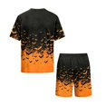 thumbnail image 6 of Hsovts Mens Pajamas Set Halloween Spooky Pumpkin Print Soft Short Sleeve Pjs Lounge Set with Pockets Black XL, 6 of 8