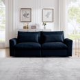 thumbnail image 3 of Oversized Cloud Couch for Living Room, 86.8" Comfy Corduroy Sofa with Lumbar Pillow, Modern Oversized Loveseat Sofa Modular Couch with Wide Armrest for Living Room, Apartment, Office, Blue, 3 of 9
