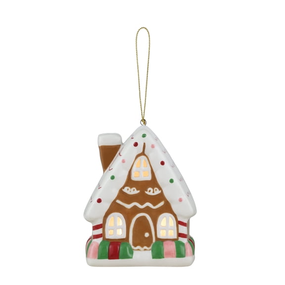 Mr. Christmas 4.6 in LED Ceramic Gingerbread House Ornament
