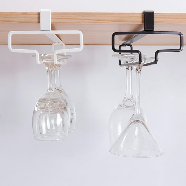 Estante metálico para copas de vino | Organizador de almacenamiento bajo armario • Decoración moderna de cocina • Diseño robusto que ahorra espacio • Cabe en copas de vino y cóctel • Incluye