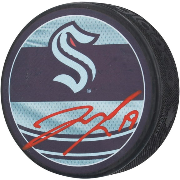 Jared McCann Seattle Kraken Autographed 2022-23 Reverse Retro Hockey Puck - Fanatics Authentic Certified