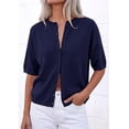 thumbnail image 4 of PRETTYGARDEN Women Spring Short Sleeve Cardigan Sweaters Button Down Knit Shirt Blouse Dressy Casual Tops Summer Outfits, 4 of 8