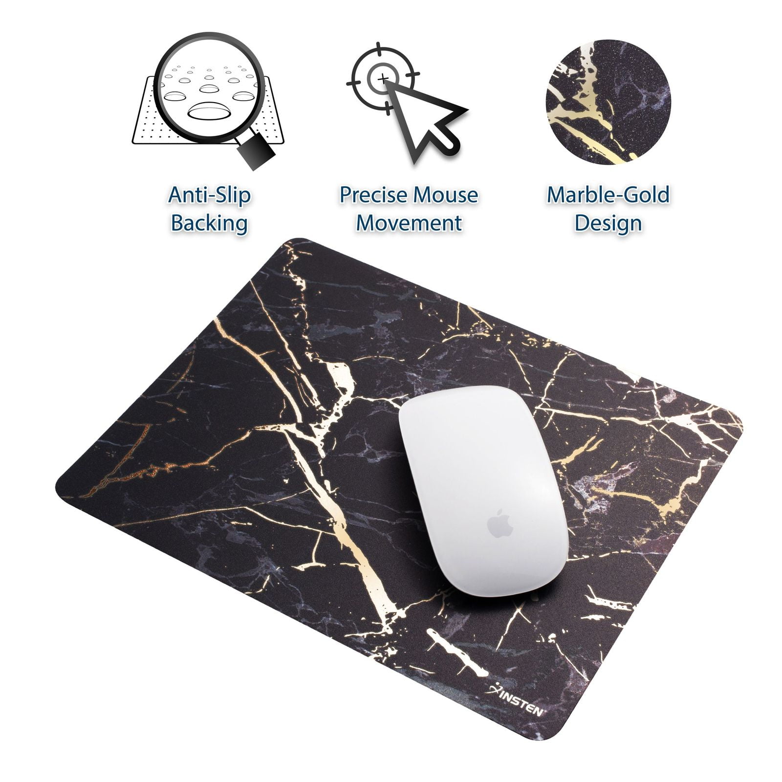 Natural Rubber Marble Circular Notebook Computer Mouse Pad Anti-Slip Game Mat 