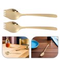 thumbnail image 3 of ADDHAT 2Ud Cubiertos Spork De Inoxidable Dorado Para Servir Ensaladas Y Pasta Con Resistente, 3 of 8