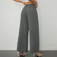 thumbnail image 6 of Comdrip Women's Pants Women's Loose Pleated Front Long Pants Wide Leg Trousers Solid Causal Dress Pants Women Grey M, 6 of 8