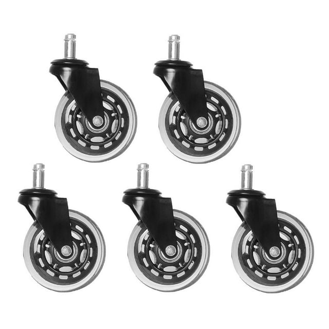 MasteelfCA 5 Pcs Roulettes Transparentes de 3 Pouces pour Meubles de Bureau Roue Universelle