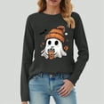 thumbnail image 2 of Godom Women's Halloween Tunic Tops Casual Long Sleeve Shirts Round Neck Pullover Ghost Pattern T Shirt, 2 of 4