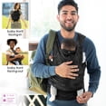 thumbnail image 2 of Boppy Baby Carrier—ComfyFit | Black Camo with Waist Pocket| Hybrid Wrap | 3 Carrying Positions, 0m+ 8-35lbs | Soft Yoga-Inspired Fabric with Integrated Storage Pouch, 2 of 6