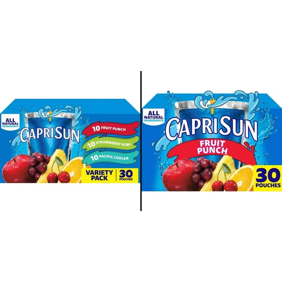 Capri Sun Juice Variety 30 pk Pouches 6 oz & Capri Sun Fruit Punch 30 pk Pouches 6 oz