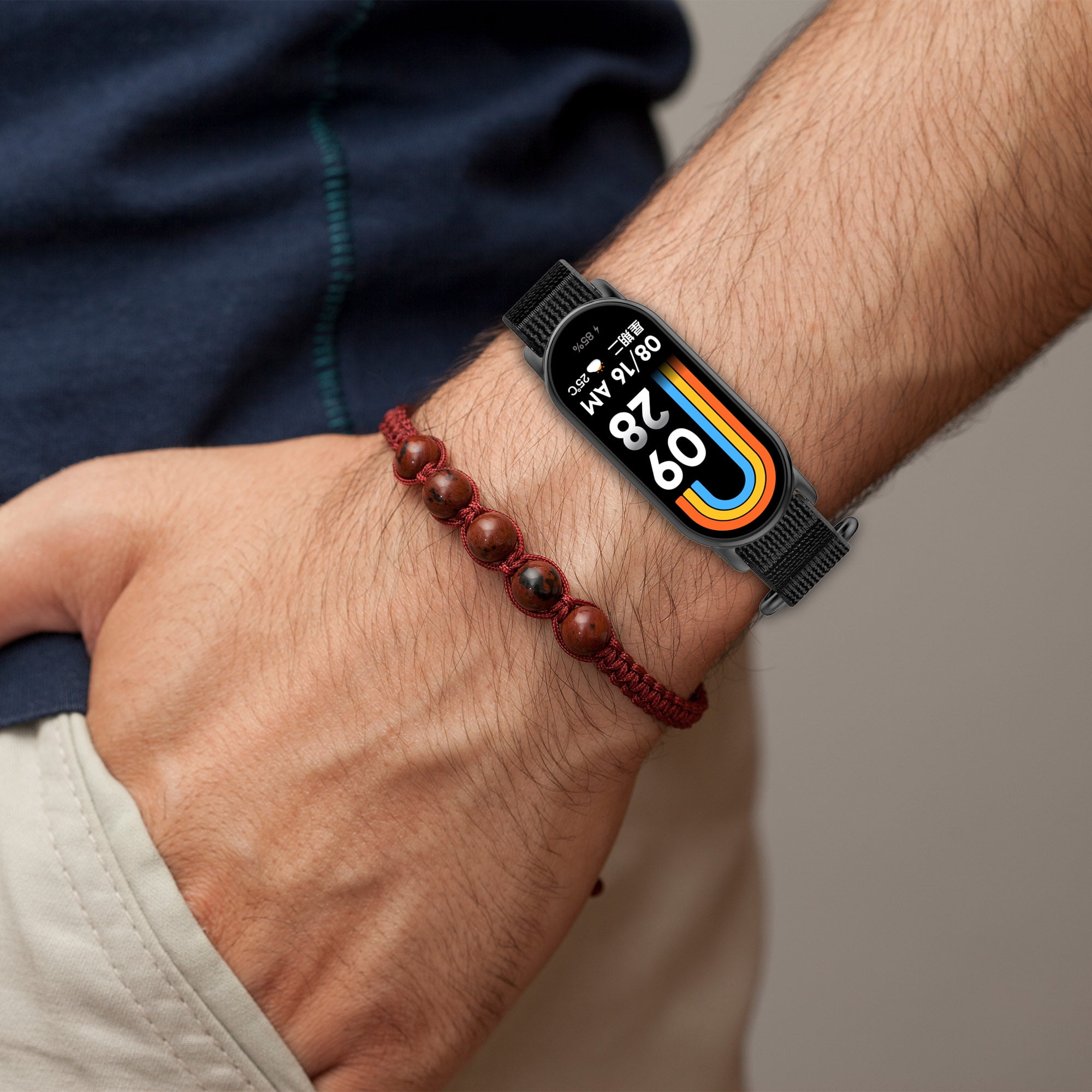 3 Stück Elastische Armbänder Für Xiaomi Band 8/9/10 - Nylon Ersatzarmband Mit Metallkopf