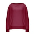 thumbnail image 5 of SHTXOZHI Womens Off The Shoulder Sweatshirt Casual Long Sleeve Loose Fall Pullover Tops Fashion Outfits, 5 of 6
