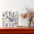 thumbnail image 2 of WOBOGO Purple Lavender and Butterfly Wall Clock 7.78 Inch Battery Operated Silent Unit Square Rustic Vintage Style for Home Bedroom Office Black Pointer, 2 of 8