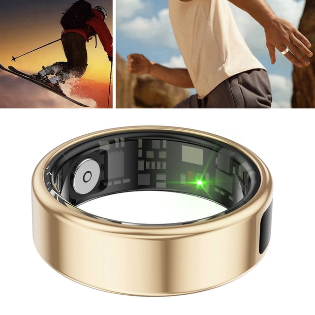 Smart Smart Ring Stainless Steel Smart Fitness Tracker Ring with Screen Supports Multiple Sports Modes Control Page Turning