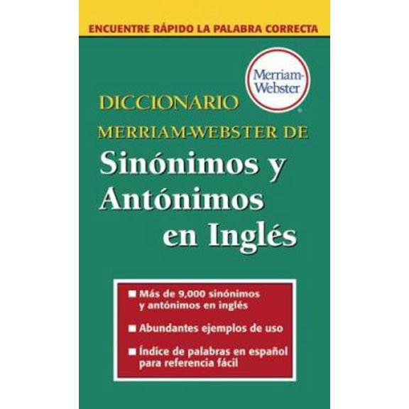 Pre-Owned Diccionario Merriam-Webster de Sinonimos y Antonimos En Ingles (Paperback) 0877798524 9780877798521