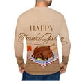 thumbnail image 4 of IROINNID Long Sleeve Pullover Shirts for Men Comfy Round Neck Thanksgiving Day 3D Printed Realistic Print T-Shirt,Khaki, 4 of 5